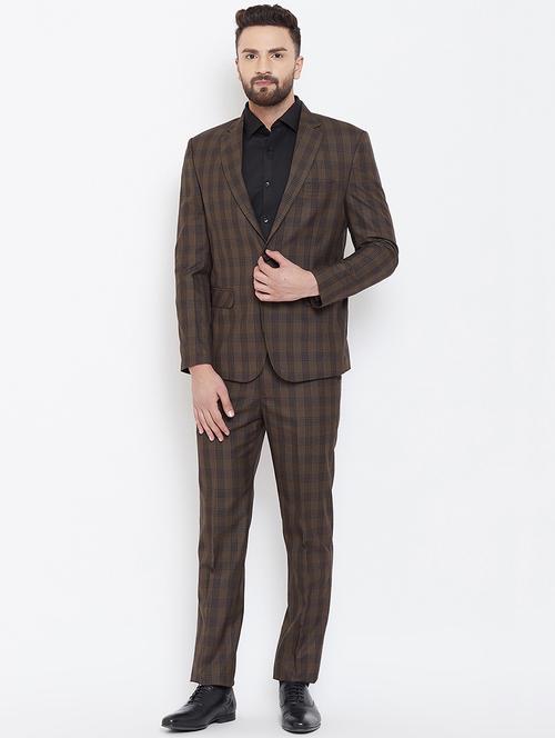 green polyester blend single breasted suit - 16539769 -  Standard Image - 0