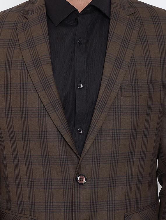 green polyester blend single breasted suit - 16539769 - Standard Image - 3