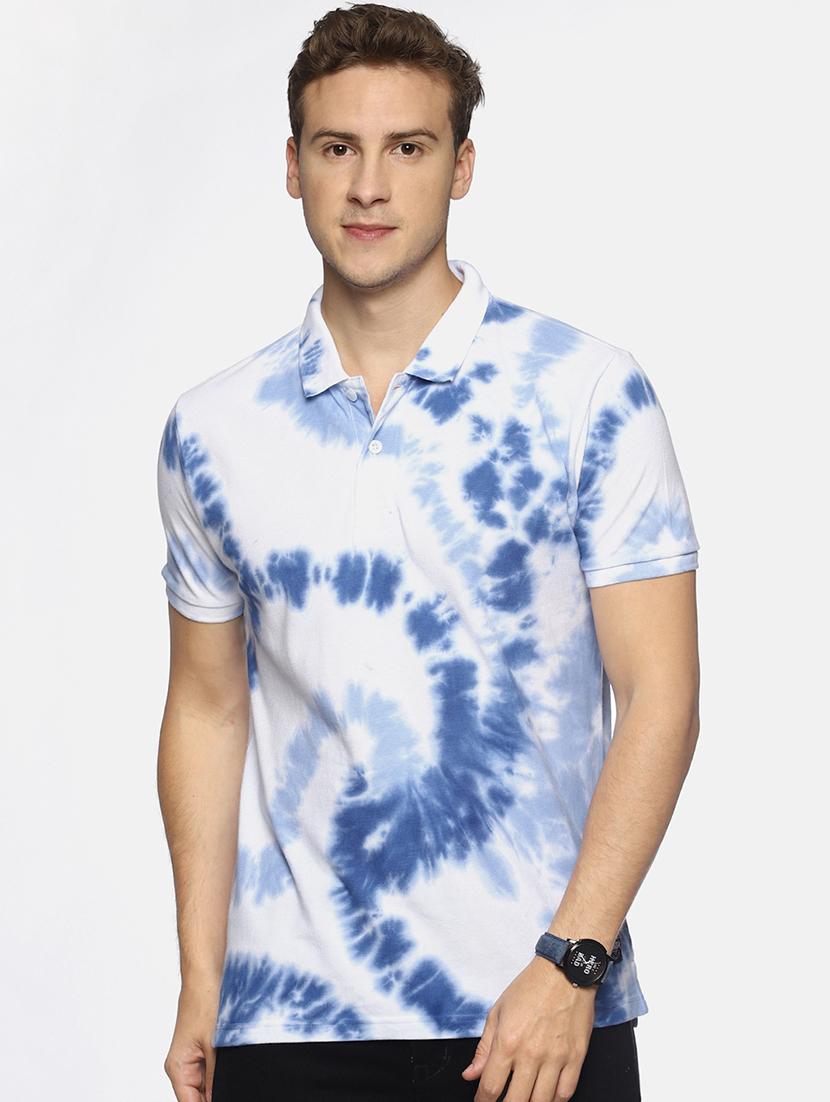 blue tie & dye polo t-shirt - 16539843 -  Zoom Image - 0