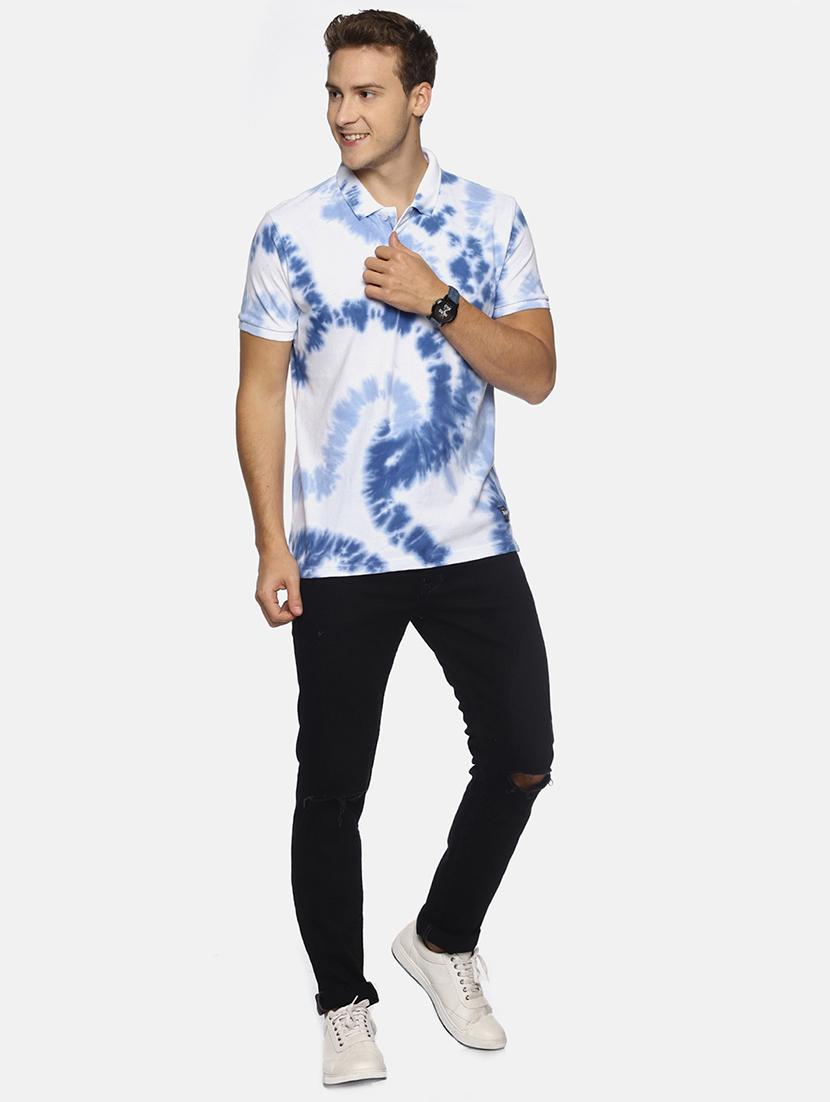 blue tie & dye polo t-shirt - 16539843 - Standard Image - 3