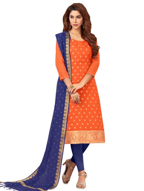 embellished churidaar unstitched suit - 16540863 -  Standard Image - 0