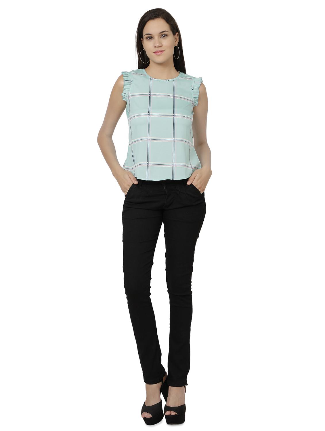 women's straight round neck top - 16541540 - Standard Image - 3
