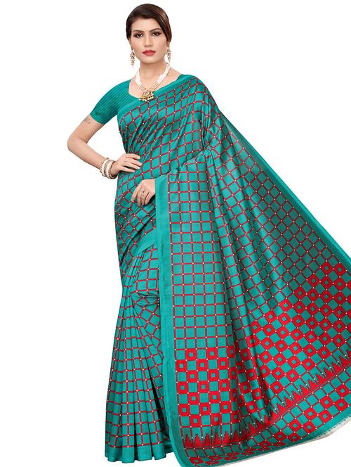 green art silk mysore saree with blouse - 16542763 -  Standard Image - 0