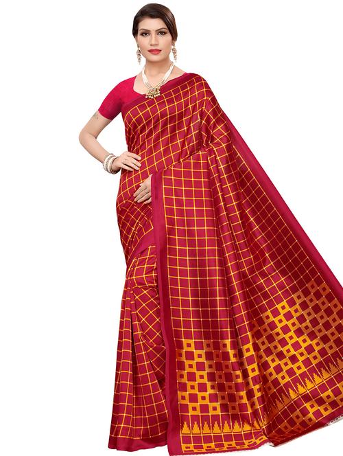 red art silk mysore saree with blouse - 16542764 -  Standard Image - 0