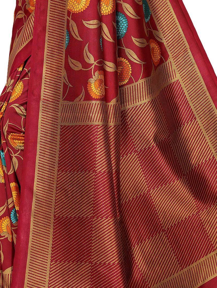 red art silk mysore saree with blouse - 16542776 - Standard Image - 3