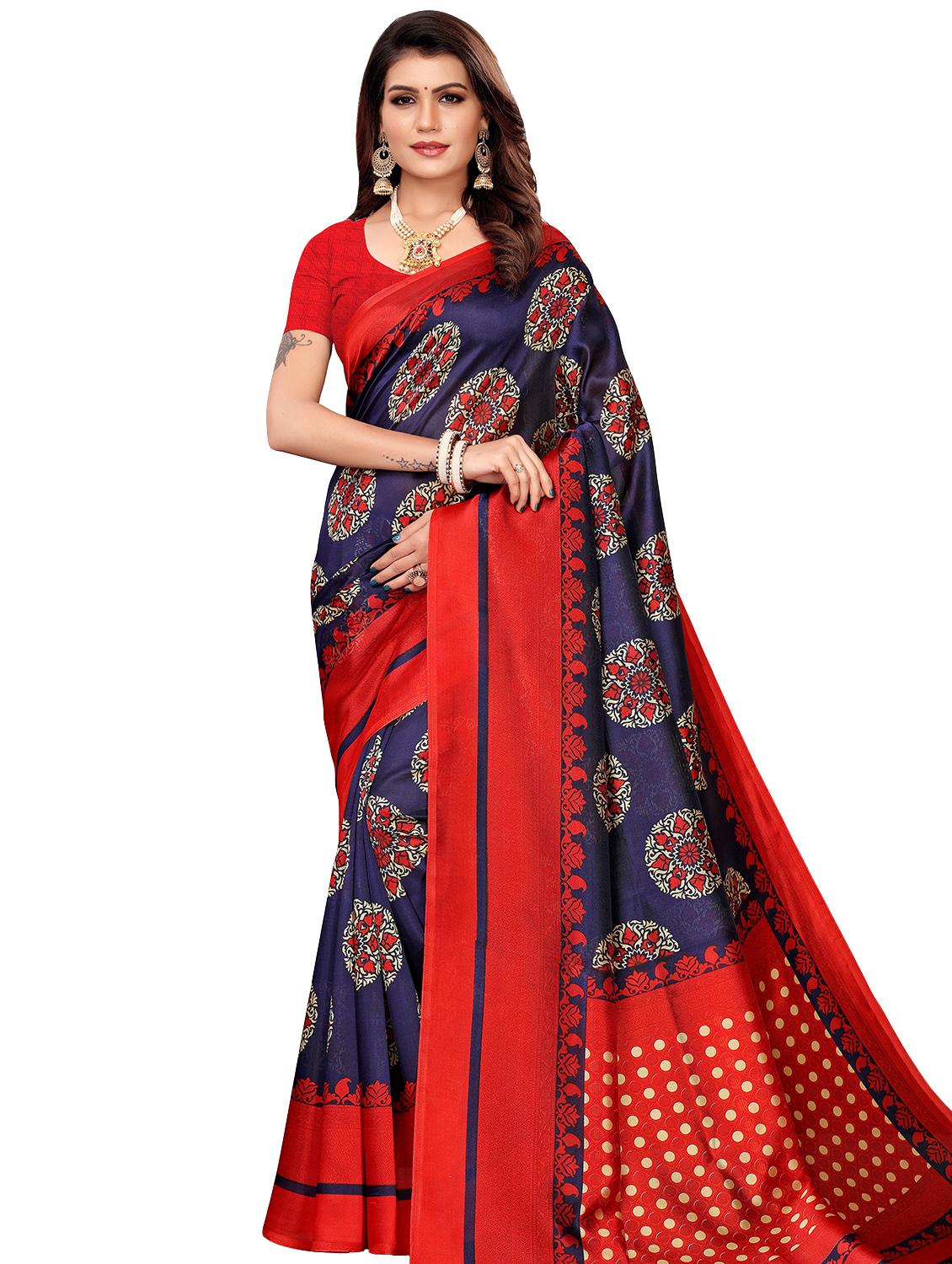 floral mysore silk saree with blouse - 16542781 - Zoom Image - 0