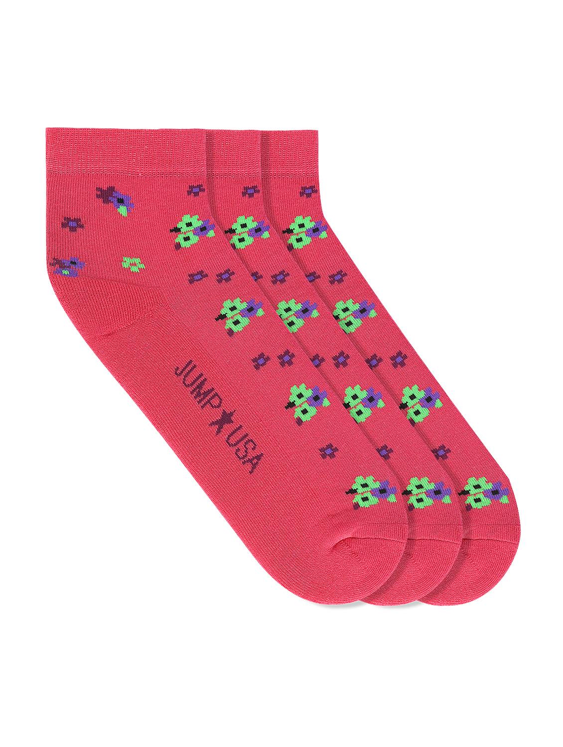pack of 3 pink cotton ankle length sock - 16543281 - Zoom Image - 0