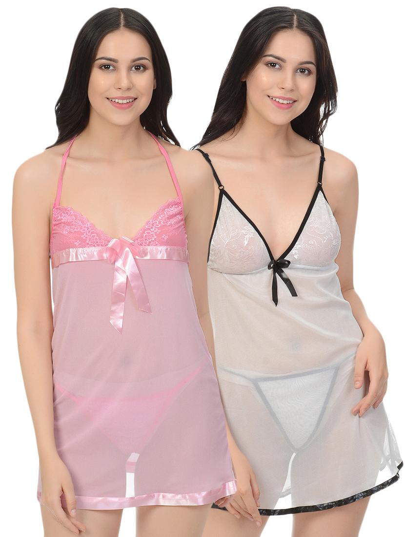 set of 2 laced babydoll - 16544522 - Zoom Image - 0