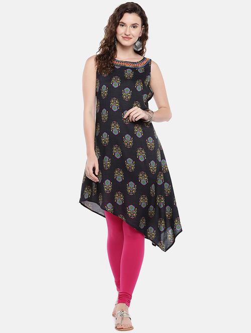 floral printed high-low a-line kurta - 16545056 - Standard Image - 0