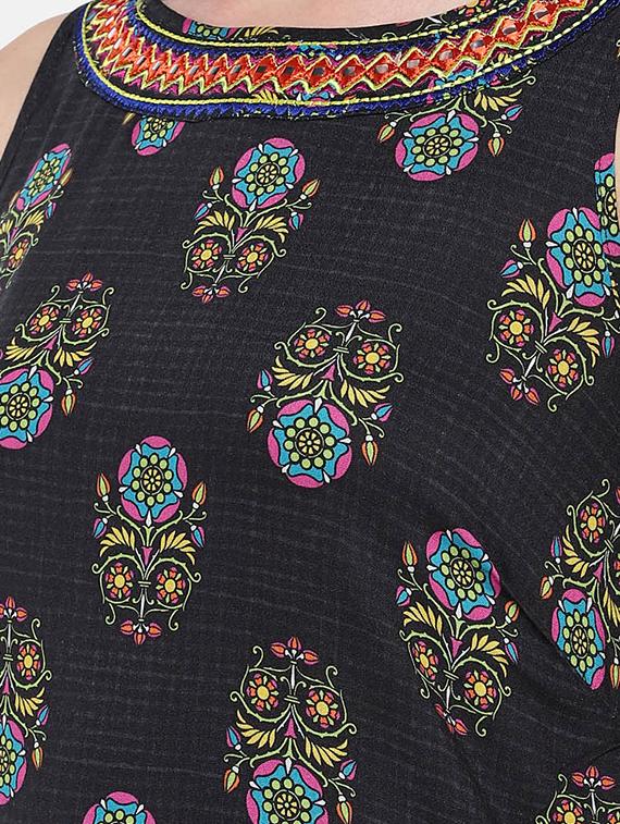 floral printed high-low a-line kurta - 16545056 - Standard Image - 3