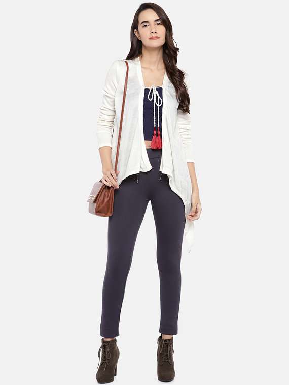 tassel tie up solid shrug - 16545160 -  Standard Image - 3