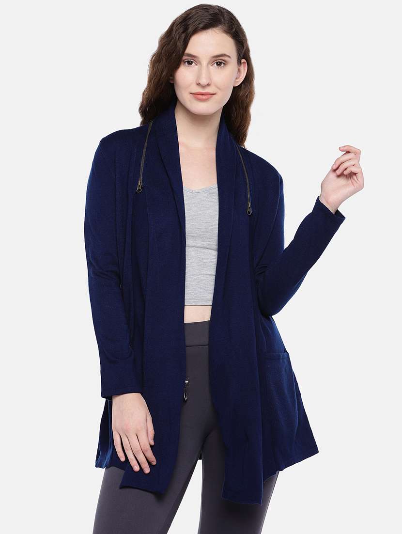 zipper detail long sleeved shrug - 16545165 - Zoom Image - 0