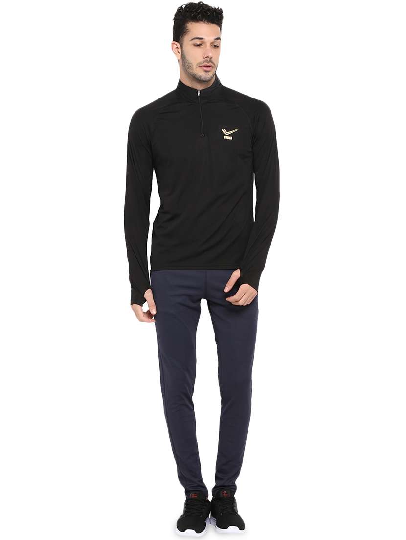 navy blue solid full length track pant - 16545979 - Standard Image - 3