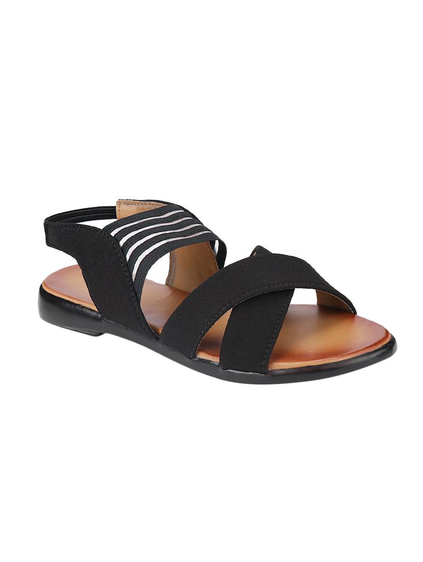 clouter hub black canvas back strap sandals - 16547347 -  Zoom Image - 0