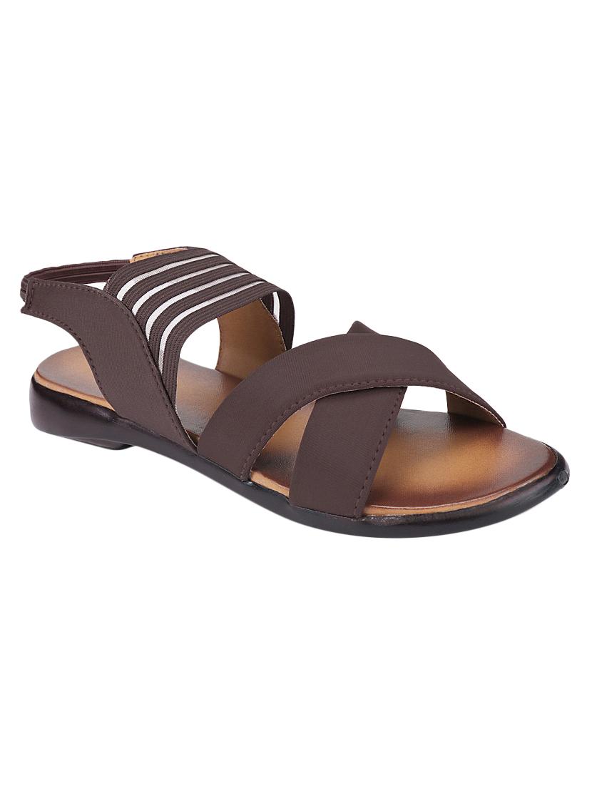 clouter hub brown fabric back strap sandals - 16547348 -  Zoom Image - 0