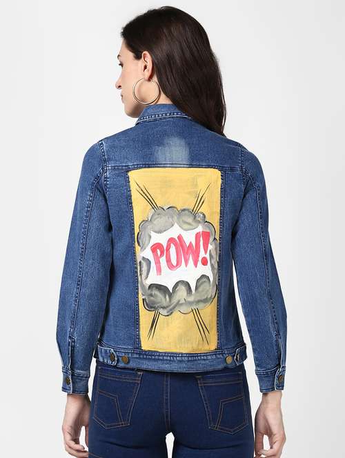 blue hand painted denim summer jacket - 16547644 -  Standard Image - 0