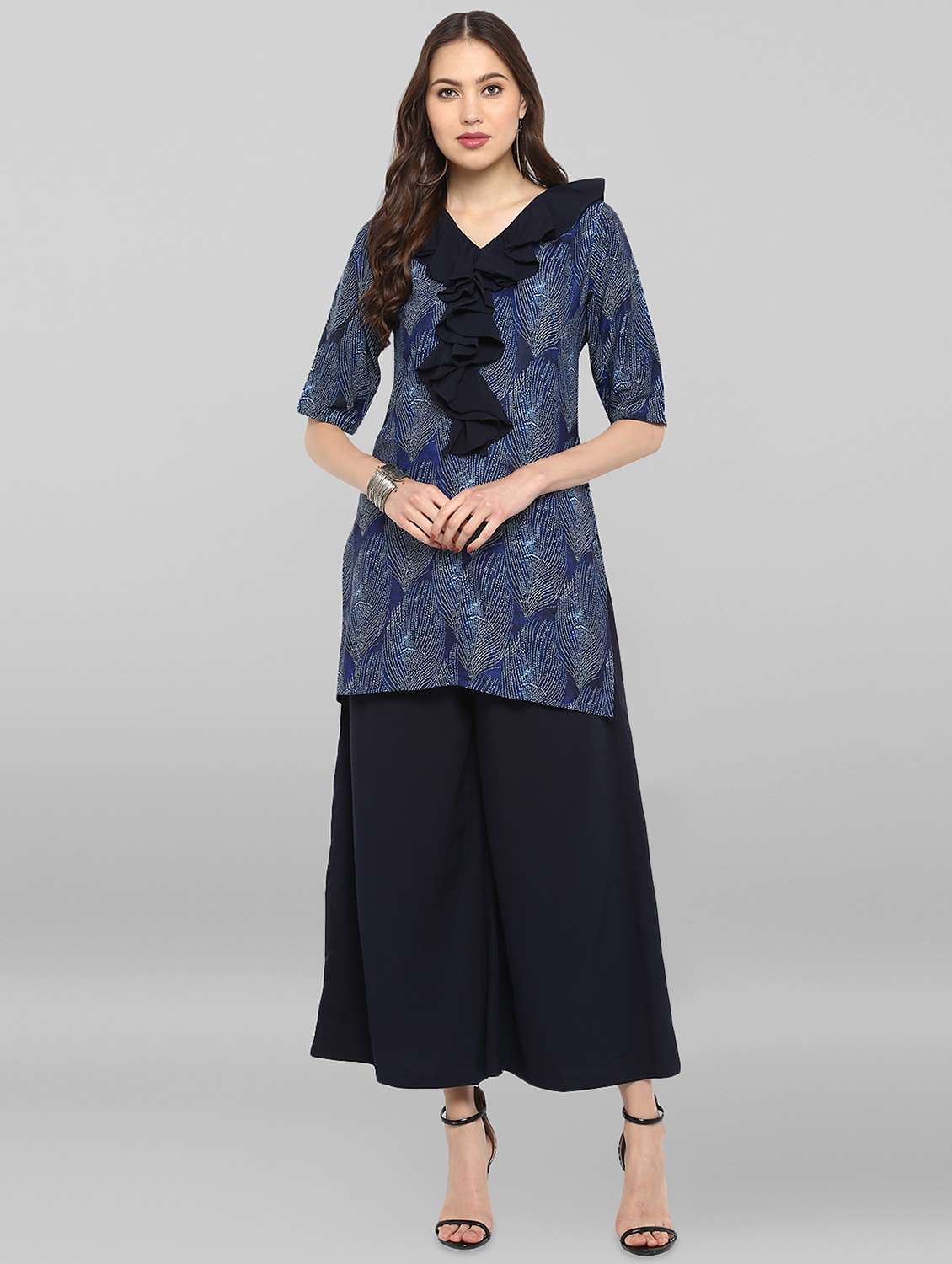 ruffle kurta palazzo set