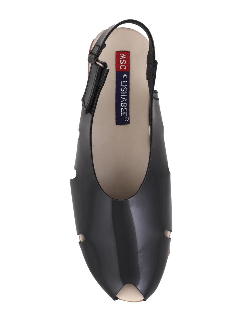 msc black leatherette back strap sandals - 16548816 - Standard Image - 3