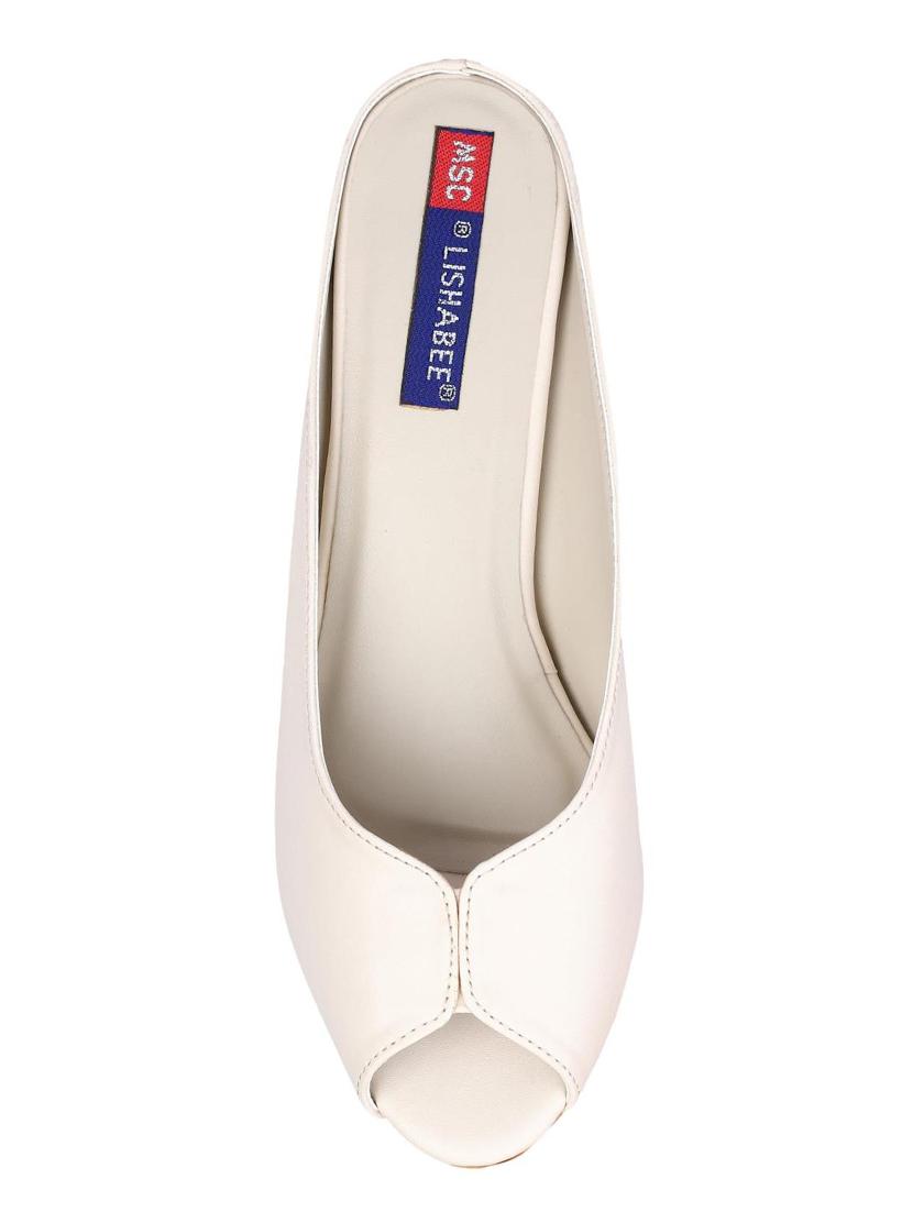 white slip on sandals - 16548828 - Standard Image - 3
