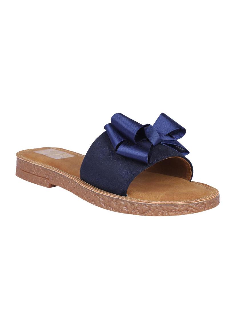 msc blue leatherette slip on sandals - 16548836 -  Zoom Image - 0