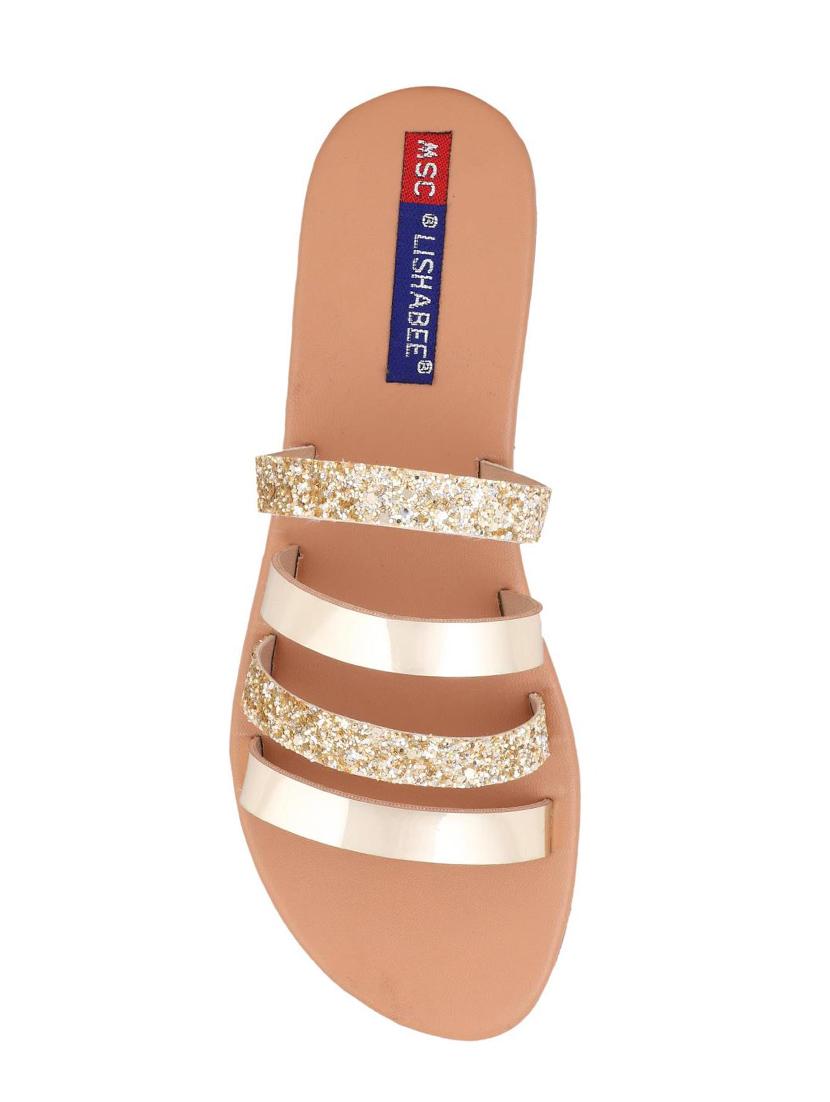 msc gold pu slip on sandals - 16548873 - Standard Image - 3
