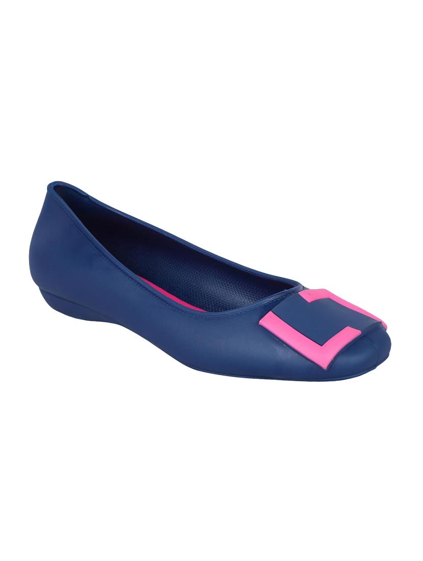 msc blue leatherette slip on ballerinas - 16548886 - Zoom Image - 0