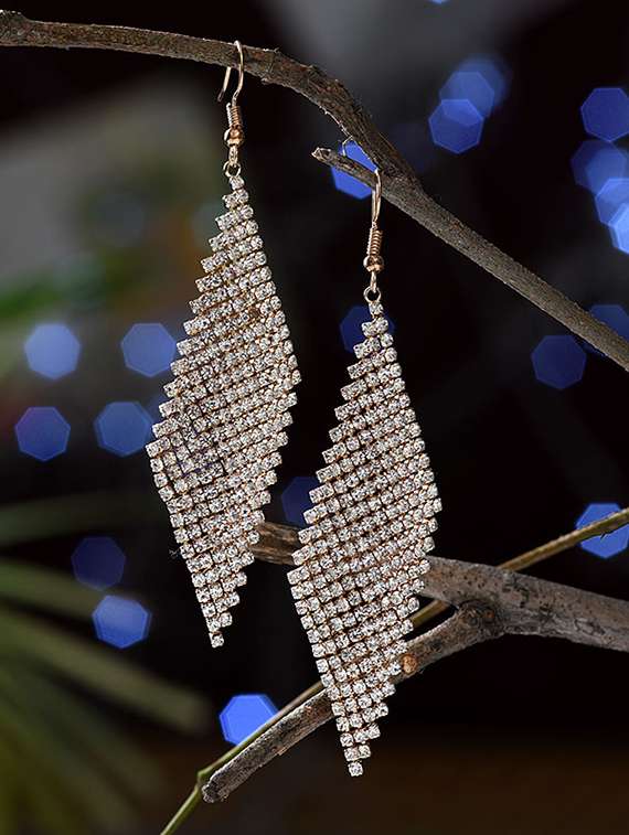 gold crystal drop earrings