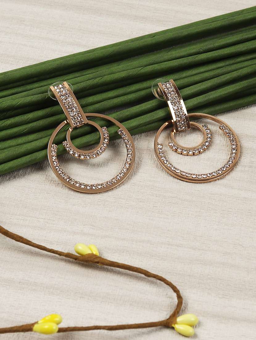 gold crystal drop earring