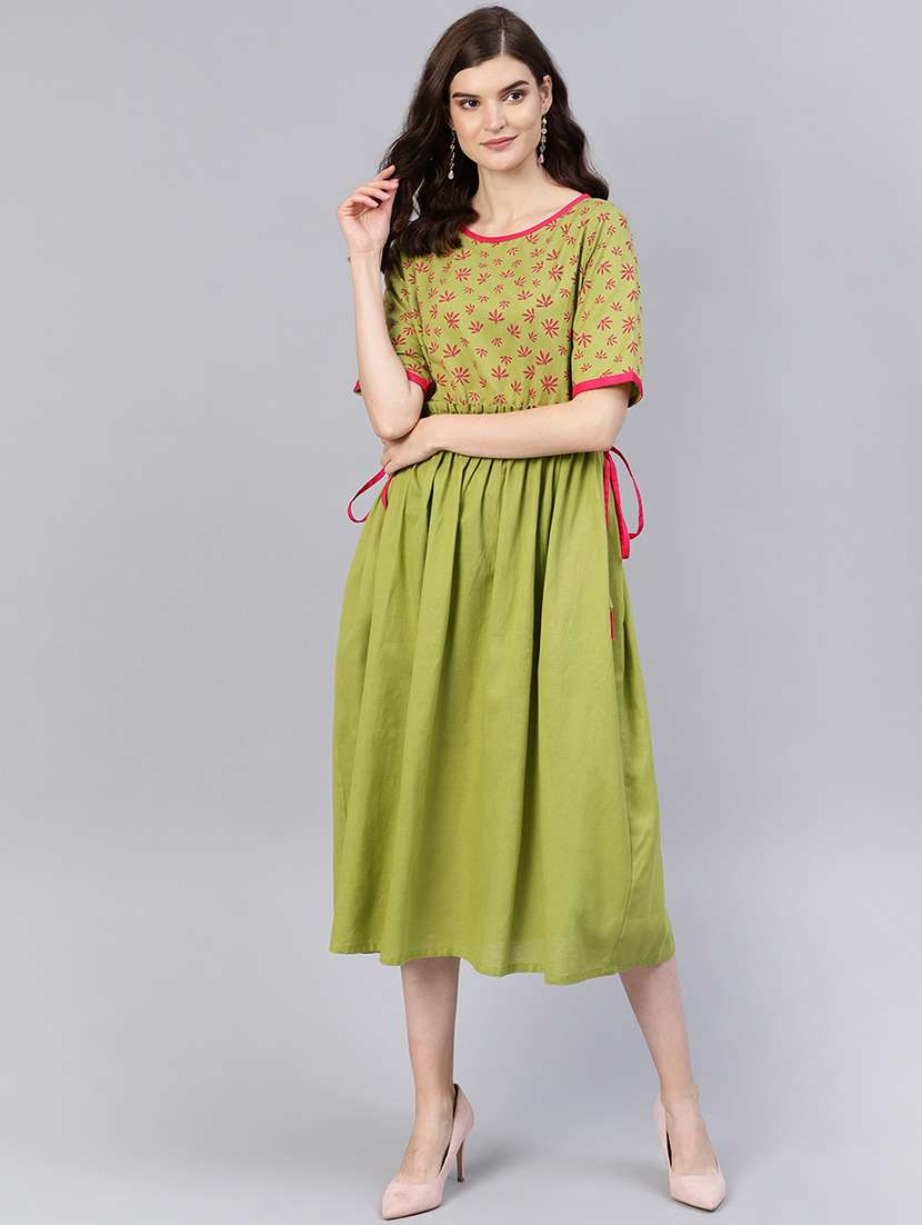 tie knot detail a-line  dress