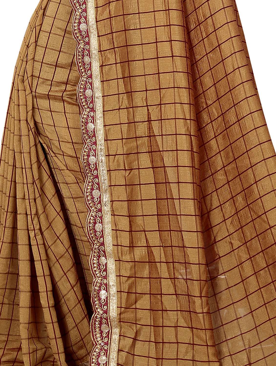 checkered bordered saree with blouse - 16550693 -  Standard Image - 3