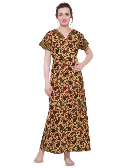 v neck tie back paisley nighty - 16550882 - Standard Image - 0