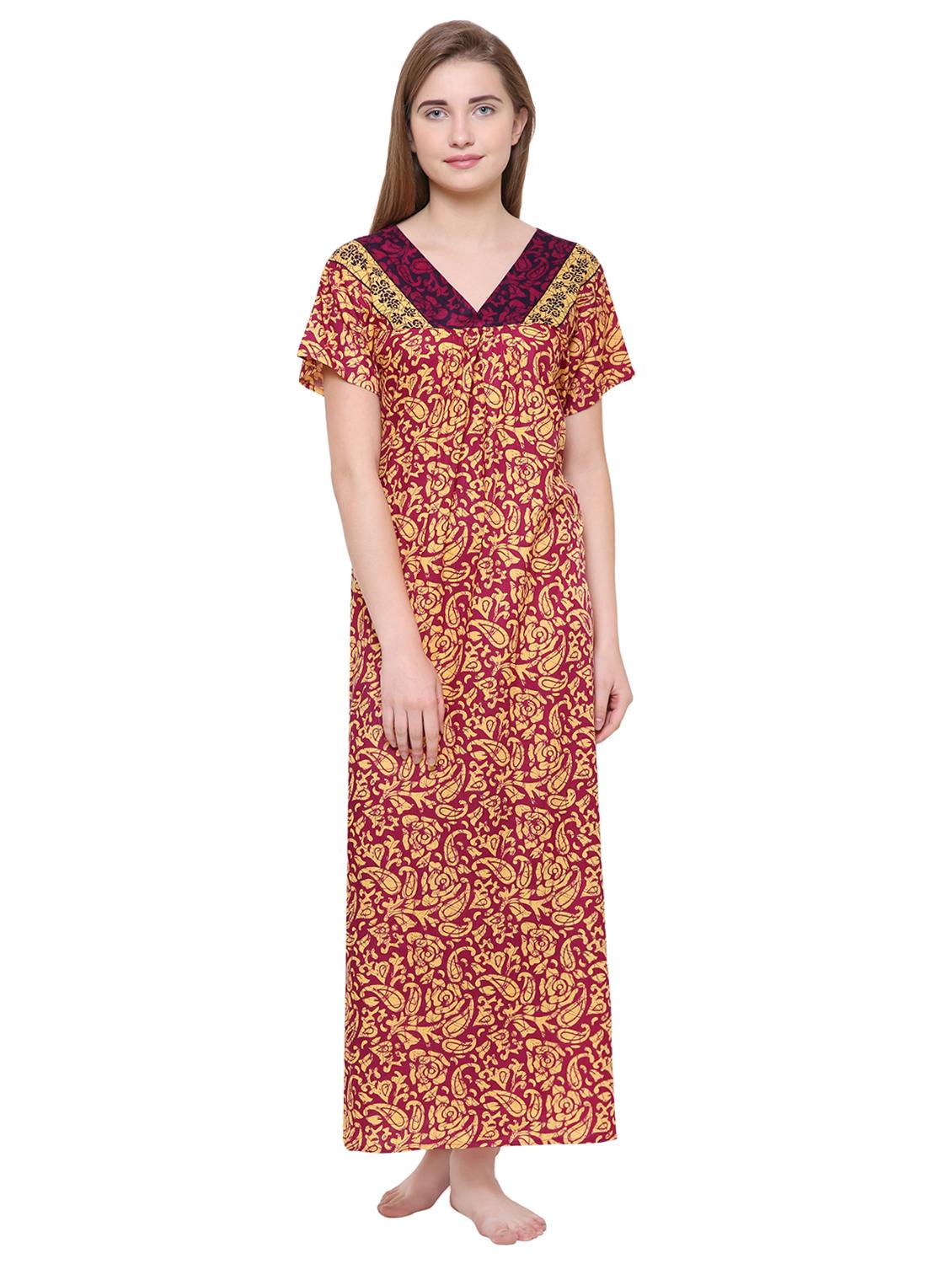 tie back block print nighty - 16550888 - Zoom Image - 0
