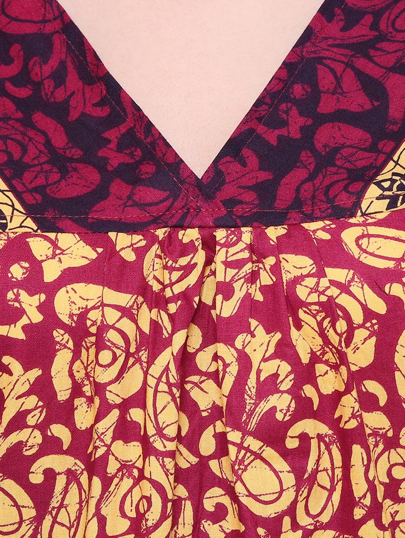 tie back block print nighty - 16550888 - Standard Image - 3