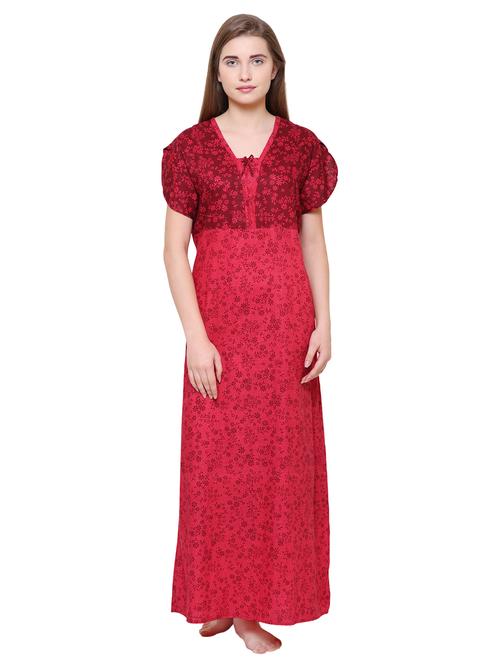 tie back printed nighty  - 16550893 -  Standard Image - 0