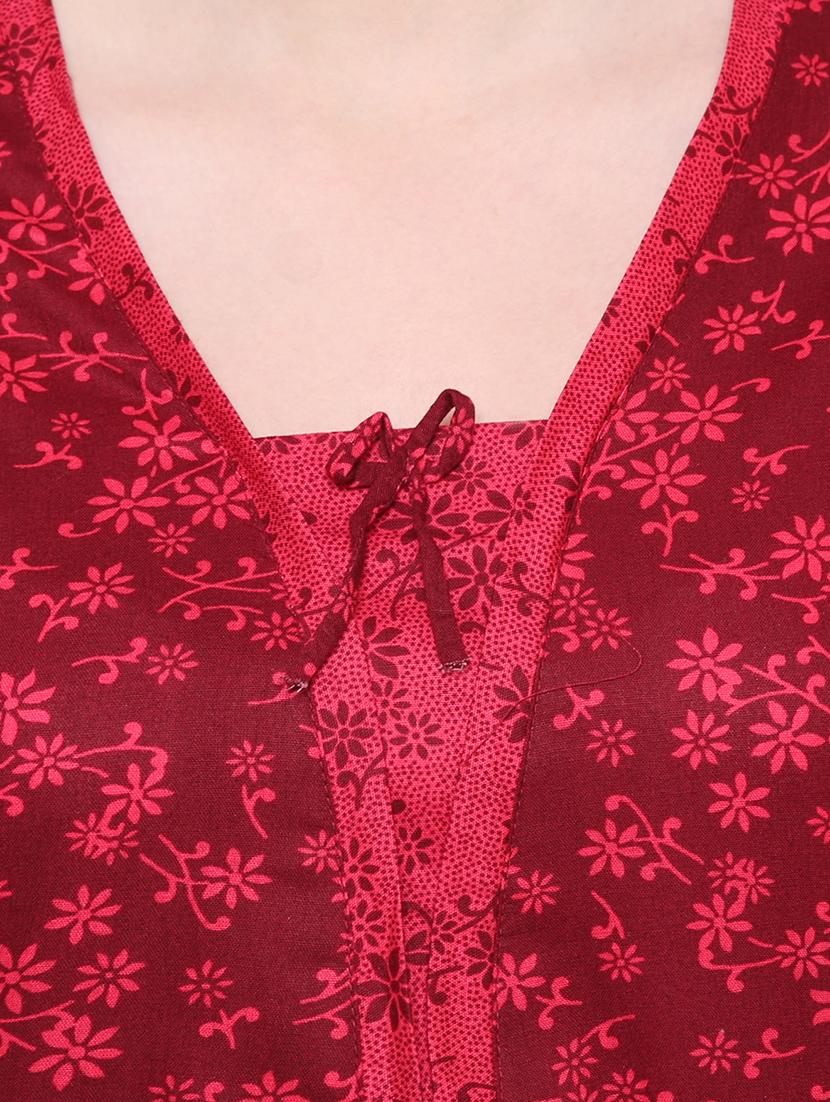 tie back printed nighty - 16550893 - Standard Image - 3
