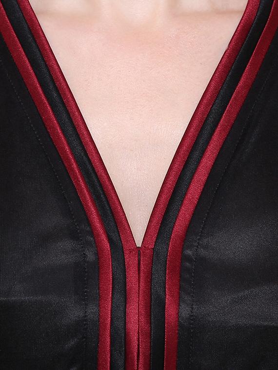 v neck tie back nighty - 16550900 - Standard Image - 3