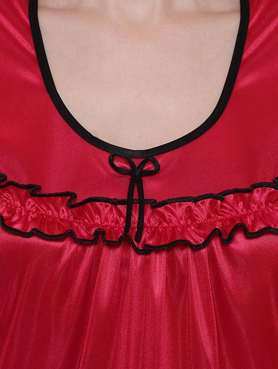 bow patch frill trim nighty - 16550904 - Standard Image - 3