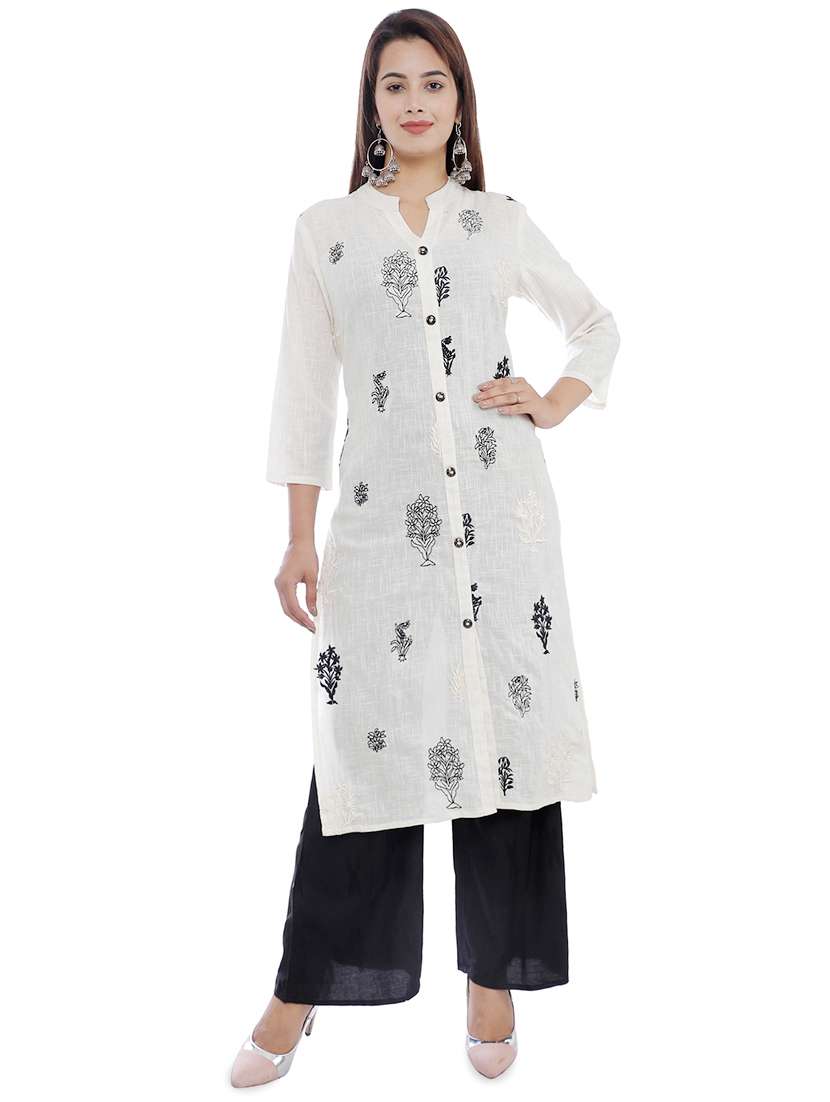 embroidered straight kurta