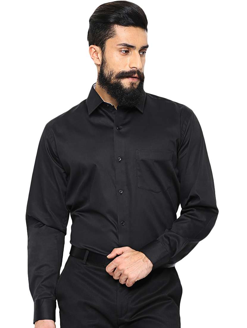 black solid formal shirt