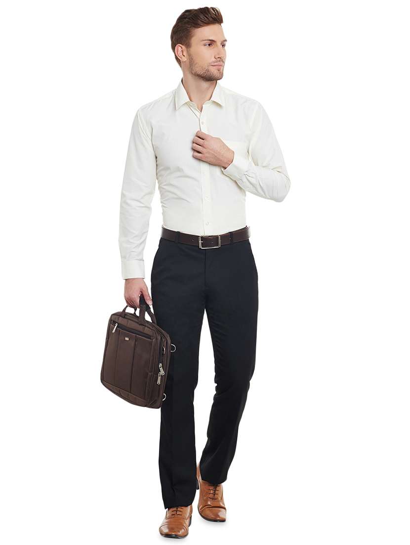 yellow solid formal shirt - 16552706 -  Standard Image - 3