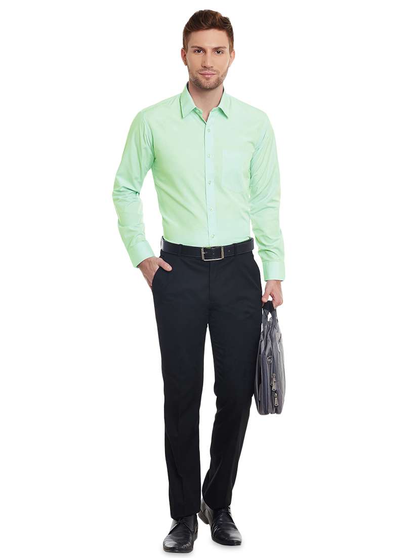 green solid formal shirt - 16552707 -  Standard Image - 3
