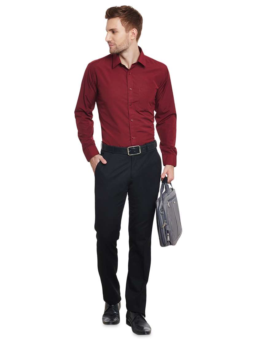 red solid formal shirt - 16552710 -  Standard Image - 3