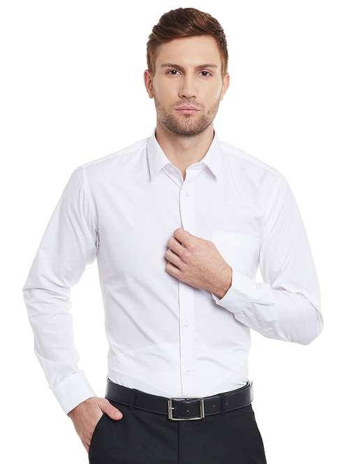 white solid formal shirt - 16552717 -  Standard Image - 0