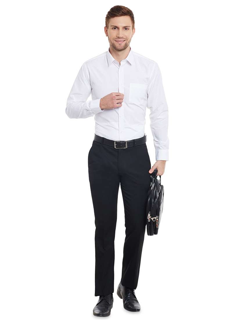 white solid formal shirt - 16552717 -  Standard Image - 3