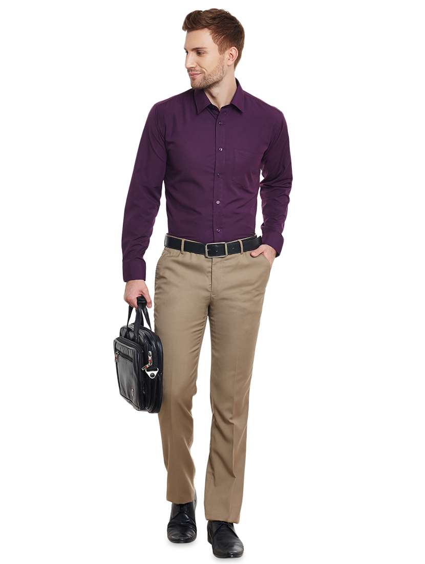purple solid formal shirt - 16552718 -  Standard Image - 3
