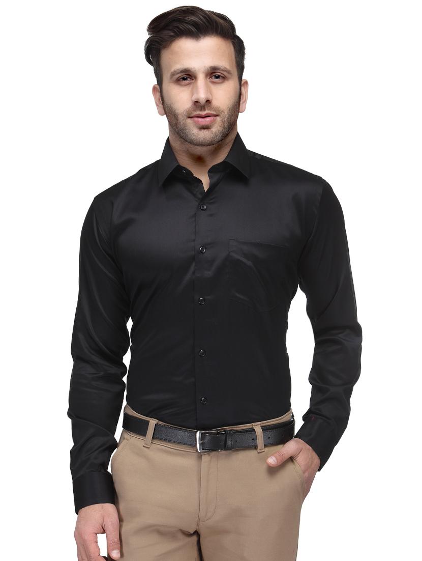 black solid formal shirt