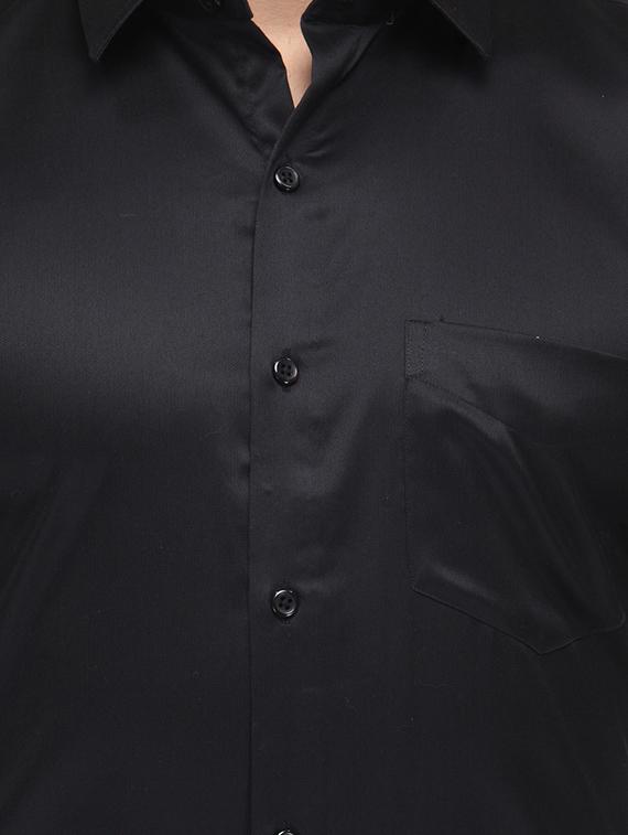 black solid formal shirt - 16552720 - Standard Image - 3