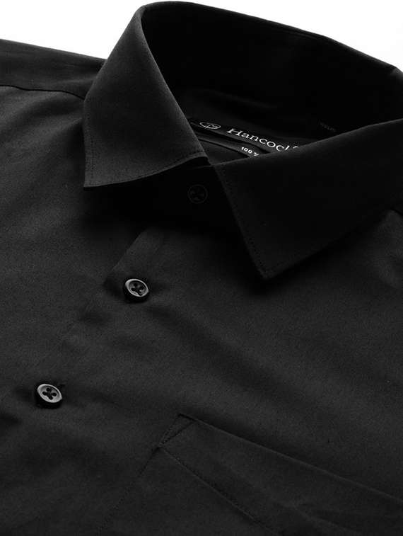 black solid formal shirt - 16552720 - Standard Image - 3