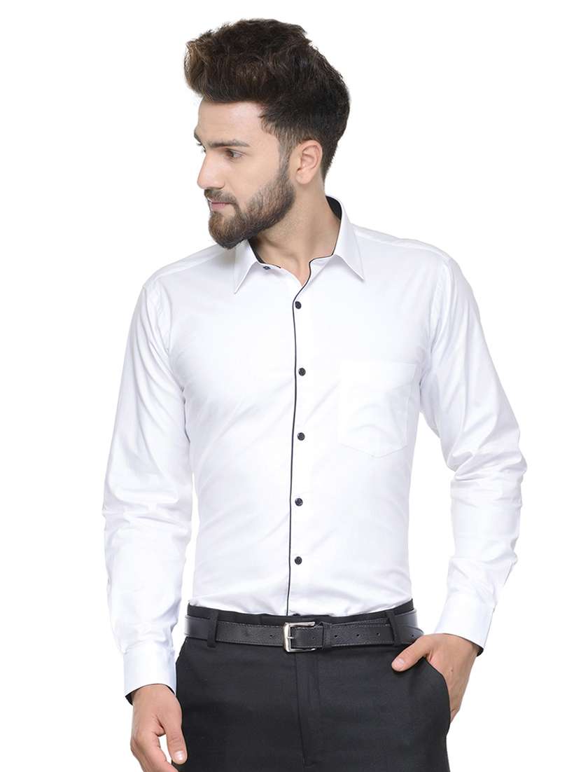 white solid formal shirt
