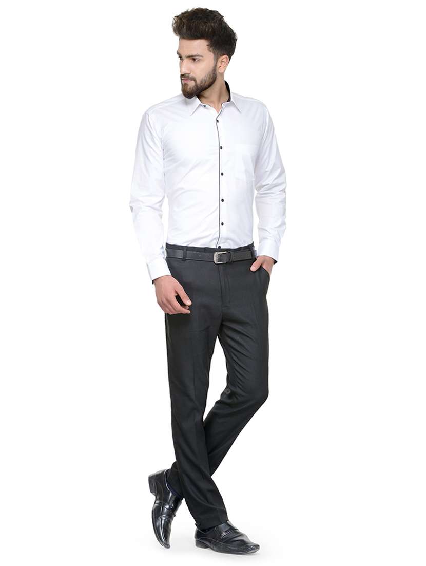 white solid formal shirt - 16552748 -  Standard Image - 3